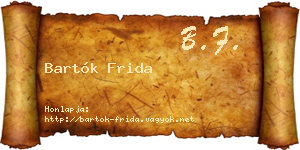 Bartók Frida névjegykártya